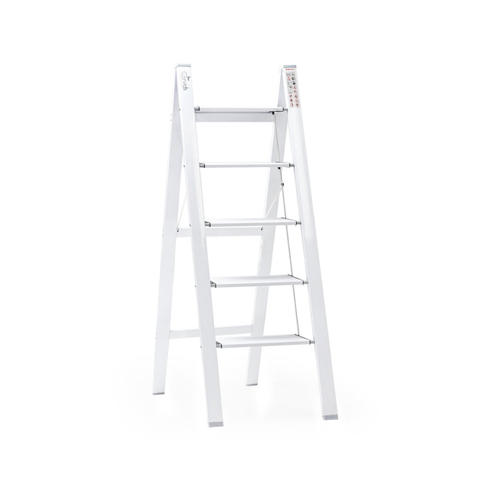 Corvids 5-Steps Premium Folding Step Stool with 2-Year Warranty (White)