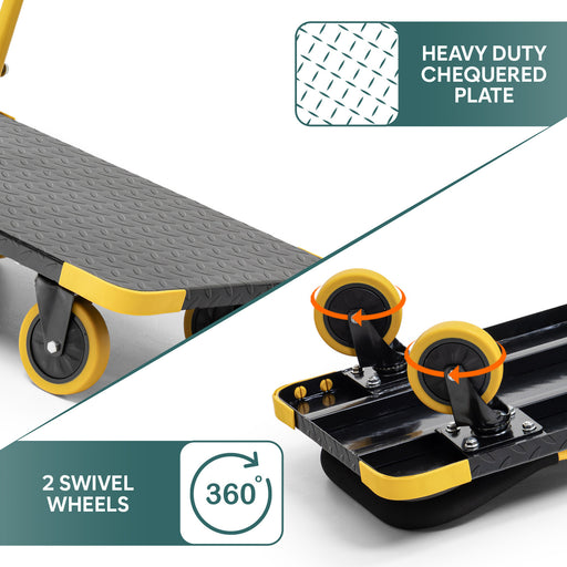 Corvids Heavy Duty Metal Platform Trolley Wheel and Surface