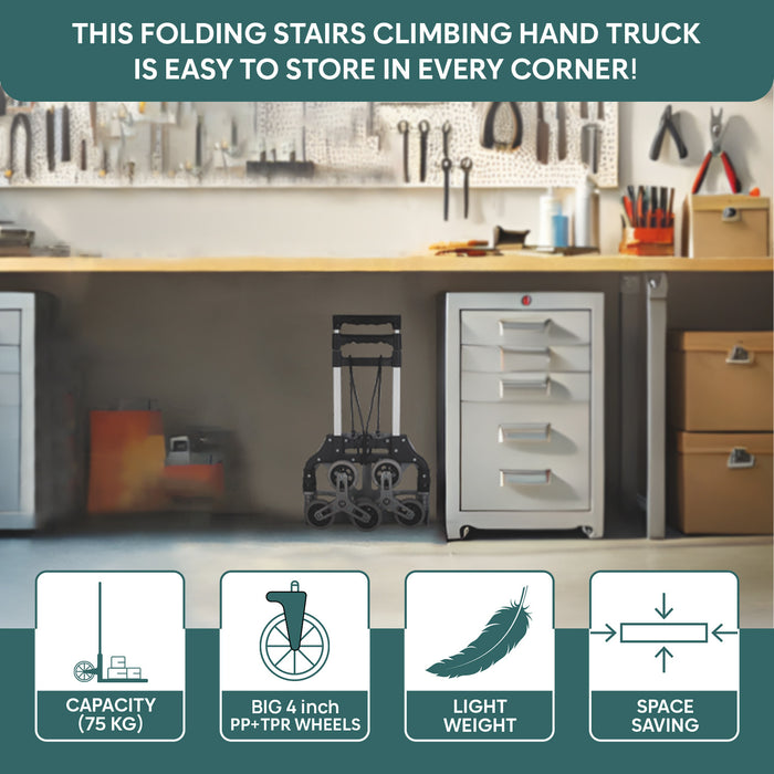 Corvids Stairs Climbing Aluminium Hand Truck Compactness