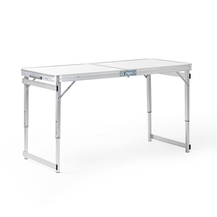 Corvids 4 Feet Multipurpose Aluminium Folding Camping Table with Carrying Handle (White)