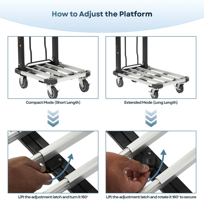 Corvids 150 Kg Portable Aluminium Extendable Hand Platform Trolley with 2-Year Warranty