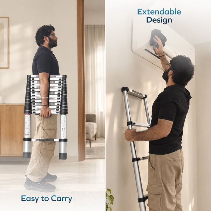 Corvids 2.6m (8.5 feet) Portable & Compact Aluminum Telescopic Ladder