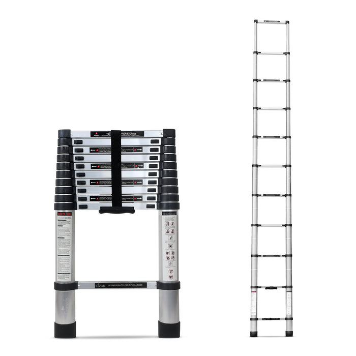 Corvids 3.2m (10.5 feet) Portable & Compact Aluminum Telescopic Ladder