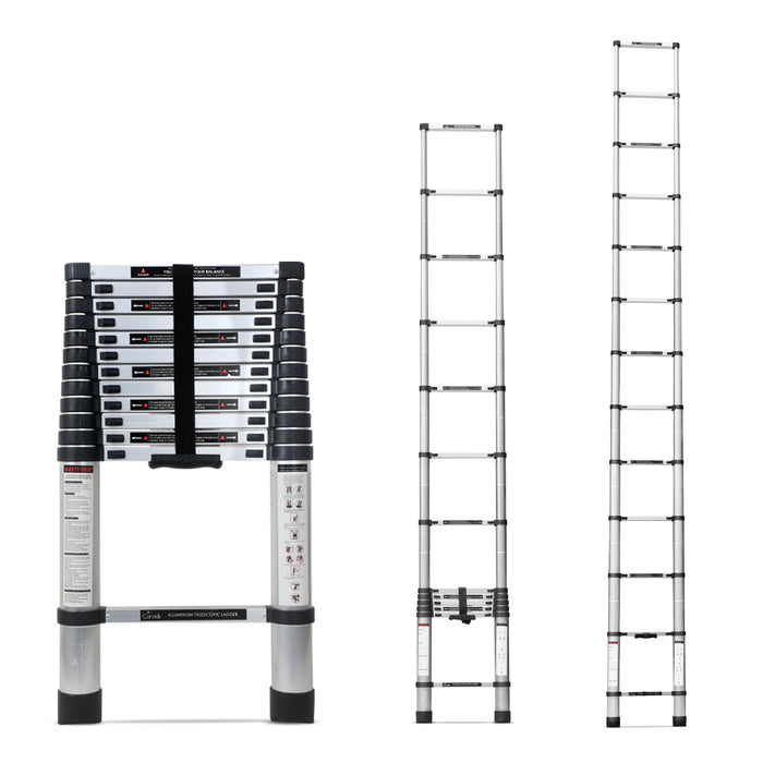 Corvids 3.8m (12.5 feet) Portable & Compact Aluminium Telescopic Ladder