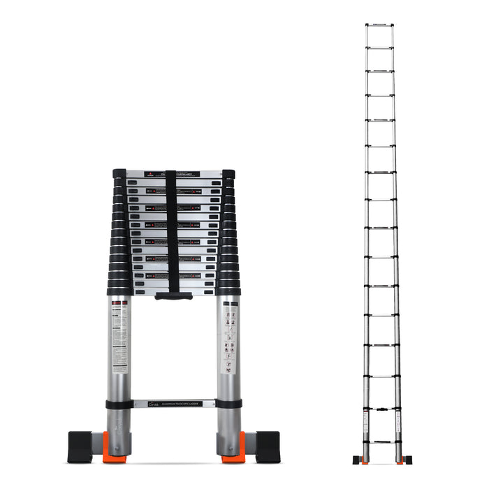 Corvids 7.2m (23.5 feet) Portable & Compact Telescopic Ladder with Folding Stablizer Bar