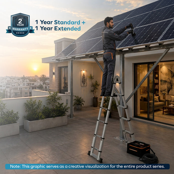 Corvids Portable and Compact 14.5 feet A-Type Aluminium Telescopic Ladder