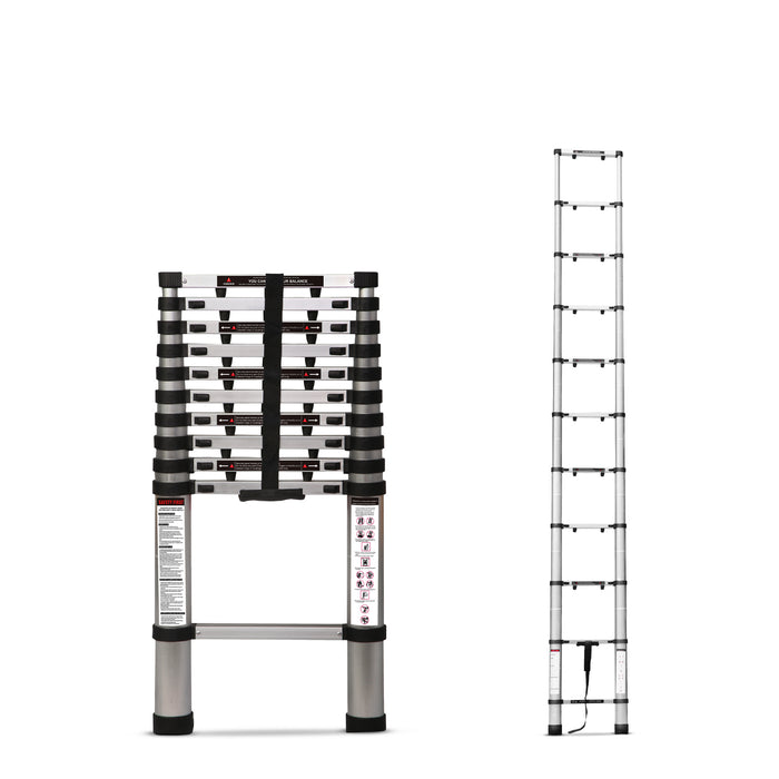 Corvids 5.0m (16.5 ft) Portable & Compact Finger Protect Aluminium Telescopic Ladder