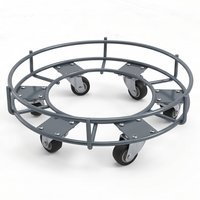 Corvids Heavy Duty Carbon Steel Gas Cylinder Trolley with 6 Wheels | 2-Year Warranty | 360° Swivel Ball Bearing Wheels, Anti-Rust Frame, LPG Cylinder Stand for Home & Kitchen, 80 KG Capacity (Grey)