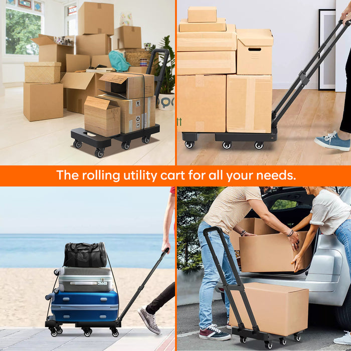Corvids 150 Kg Portable & Compact Plastic Extendable Hand Platform Trolley with 2-Year Warranty