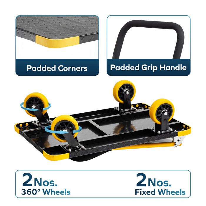 Corvids 600 Kg Heavy-Duty Folding Metal Hand Platform Trolley/Truck