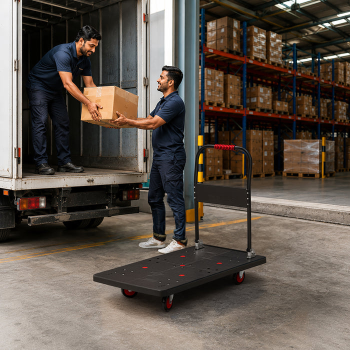 Corvids 600 Kg Portable Plastic Folding Hand Platform Trolley with 2-Year Warranty
