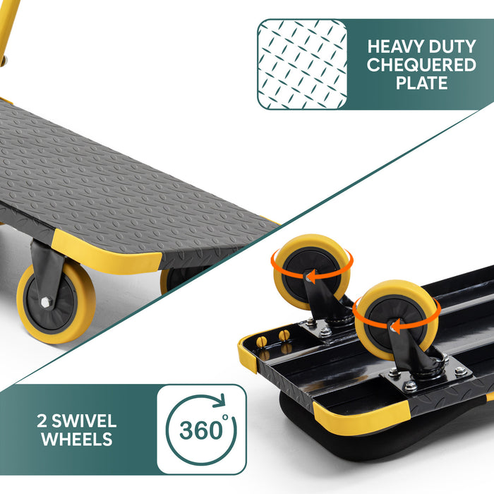 Corvids Heavy Duty Metal Platform Trolley Wheel and Surface