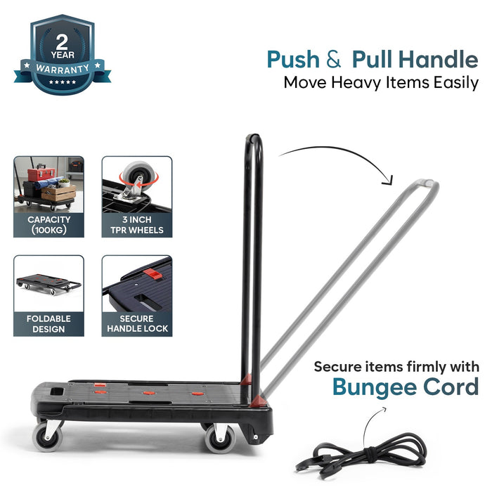 Corvids 100 Kg Portable & Compact Plastic Platform Trolley