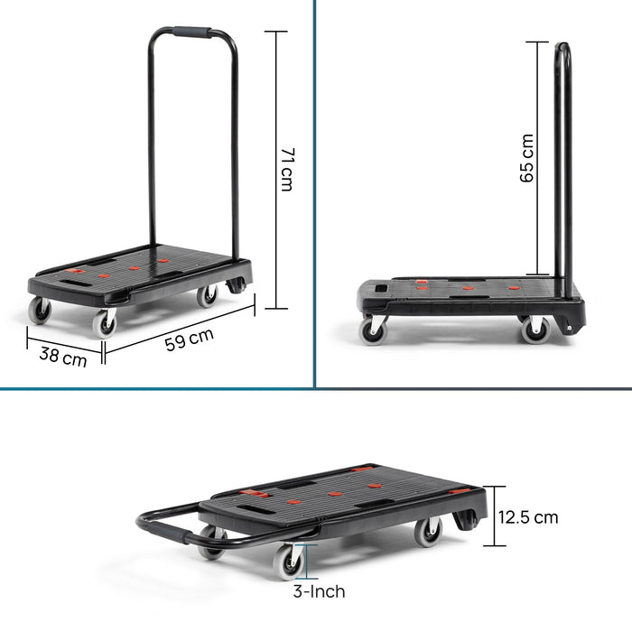 Corvids 100 Kg Portable & Compact Plastic Platform Trolley