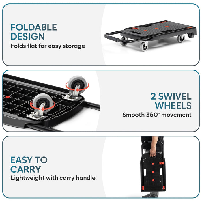 Corvids 100 Kg Portable & Compact Plastic Platform Trolley