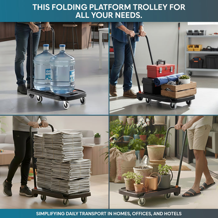Corvids 100 Kg Portable & Compact Plastic Platform Trolley